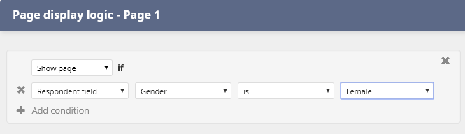 set up page display logic based on respondent data